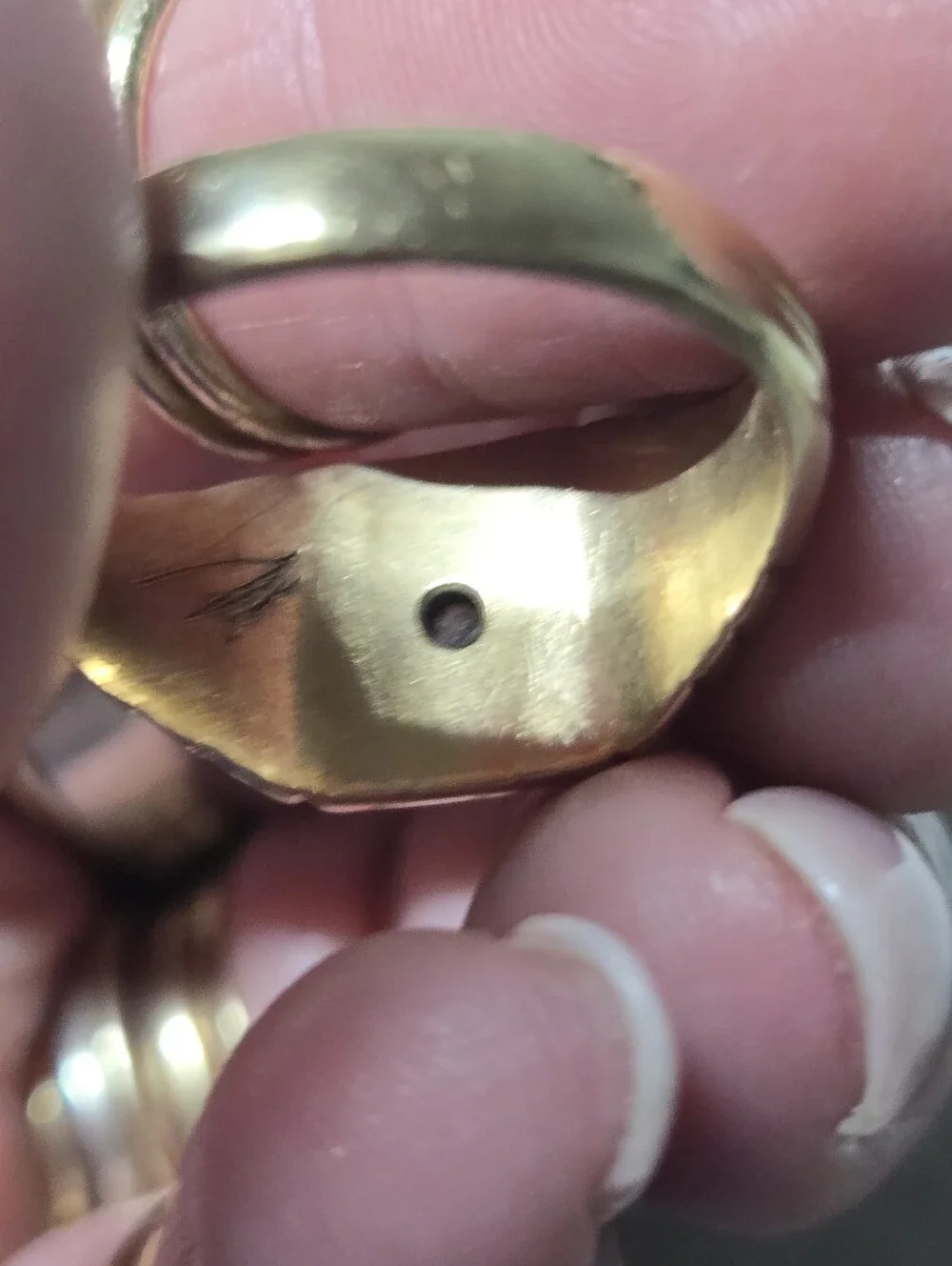Vintage Gold Men's Ring with Clear Center Stone